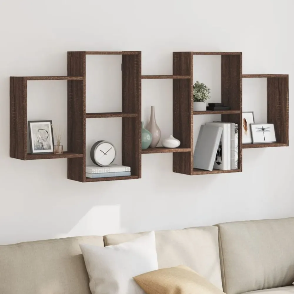 vidaXL Étagère murale chêne marron 159x18x65 cm bois d'ingénierie