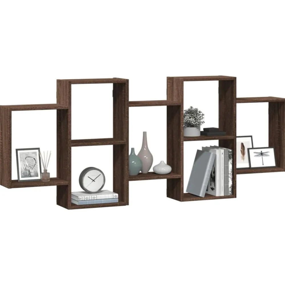 vidaXL Étagère murale chêne marron 159x18x65 cm bois d'ingénierie