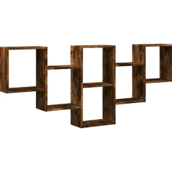 Étagères-vidaXL Étagère murale chêne fumé 159x18x66 cm bois d'ingénierie Ch&ecirc;ne fumé