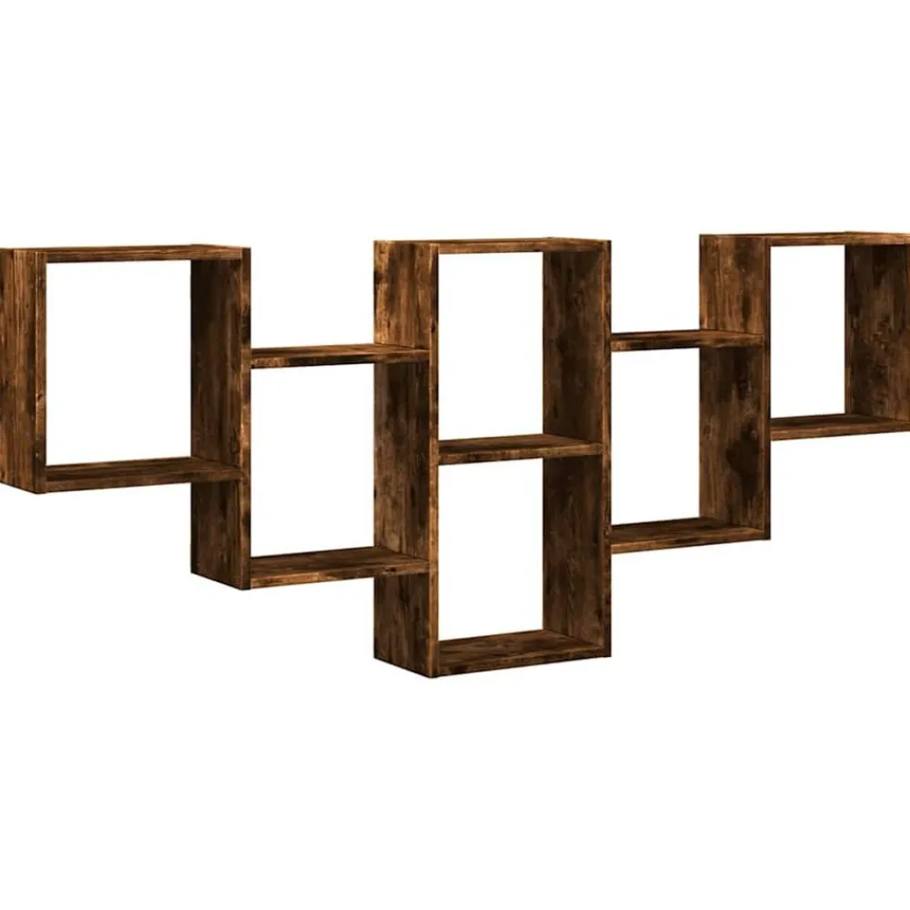 Étagères-vidaXL Étagère murale chêne fumé 159x18x66 cm bois d'ingénierie Ch&ecirc;ne fumé