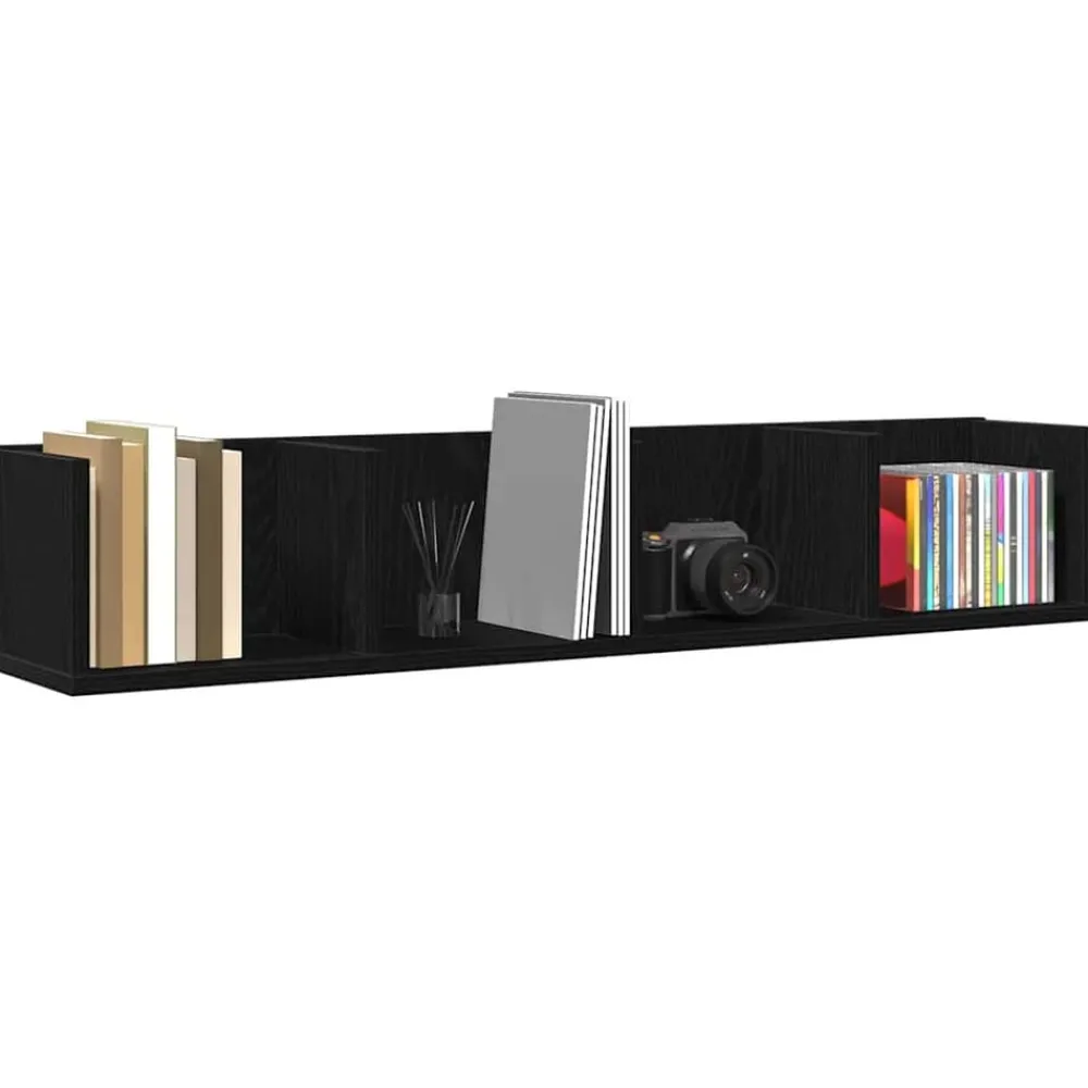 Étagères-vidaXL Étagère Murale Chêne noir 100 x 18 x 18 cm Bois d'ingénierie Ch&ecirc;ne noir