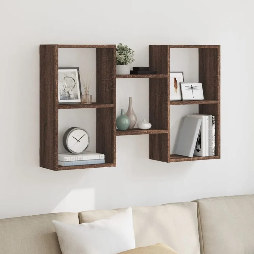 Étagères-vidaXL Étagère murale chêne marron 96x18x60 cm bois d'ingénierie Ch&ecirc;ne marron