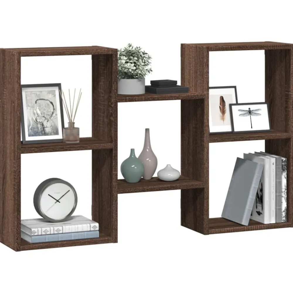 Étagères-vidaXL Étagère murale chêne marron 96x18x60 cm bois d'ingénierie Ch&ecirc;ne marron