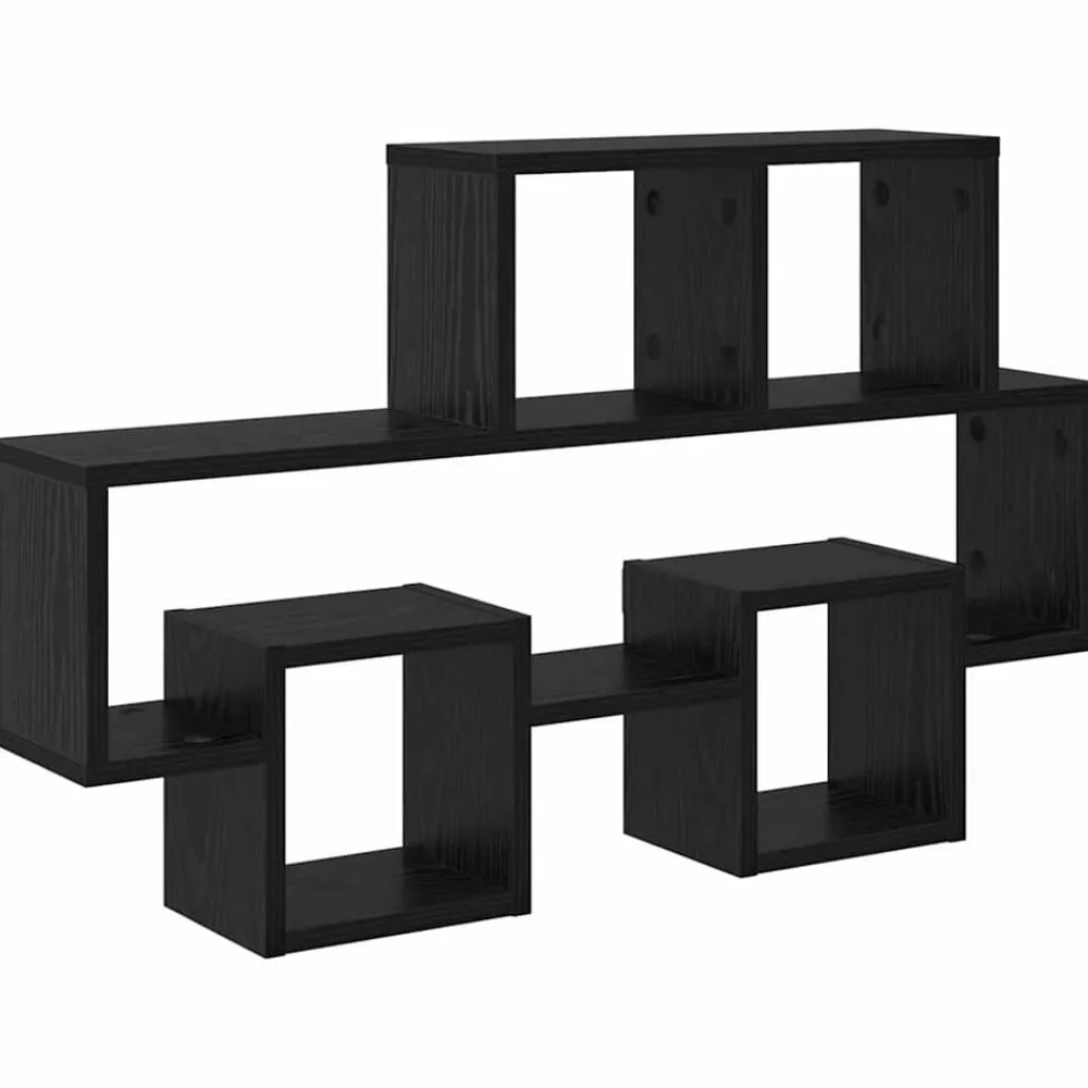 Étagères-vidaXL Étagère Murale Chêne noir 82 x 15 x 51 cm Bois d'ingénierie Chêne noir