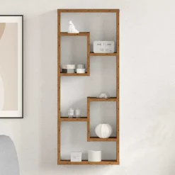 Étagères-vidaXL Étagère murale en bois ancien 36 x 16 x 90 cm Bois d'ingénierie Vieux bois