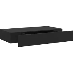 Étagères-vidaXL Étagère murale flottante avec tiroir Noir 48x25x8 cm