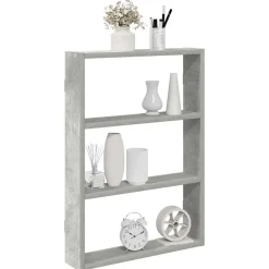 Étagères-vidaXL Étagère murale 43x9x60 cm bois d'ingénierie Gris béton