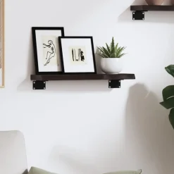 Étagères-vidaXL Étagère murale 40x10x2 cm bois chêne massif traité Marron foncé