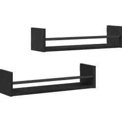 Étagères-vidaXL Étagère Murale Montage mural 2 pcs Chêne noir 60 x 16 x 14 cm Ch&ecirc;ne noir