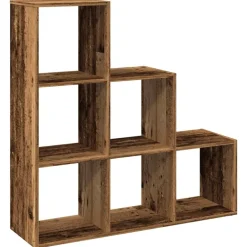 Étagères-vidaXL Étagère séparatrice de pièce à 3 niveaux 99x29x99 cm Vieux bois