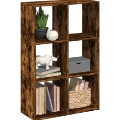 vidaXL Étagère séparatrice de pièce chêne fumé 69,5x29x103,5 cm