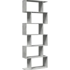 Étagères-vidaXL Étagère séparatrice de pièce à 6 niveaux 70x24x193cm Gris béton