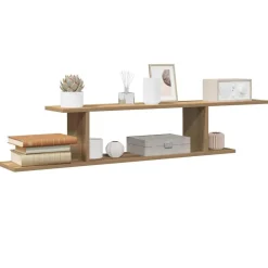 Étagères-vidaXL Étagère TV murale chêne artisanal 125x18x23cm bois d'ingénierie ch&ecirc;ne artisanal