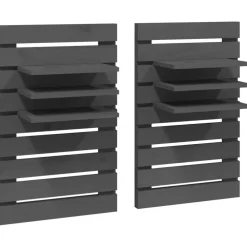 Étagères-vidaXL Étagères de chevet murales 2 pcs Bois de pin massif Gris