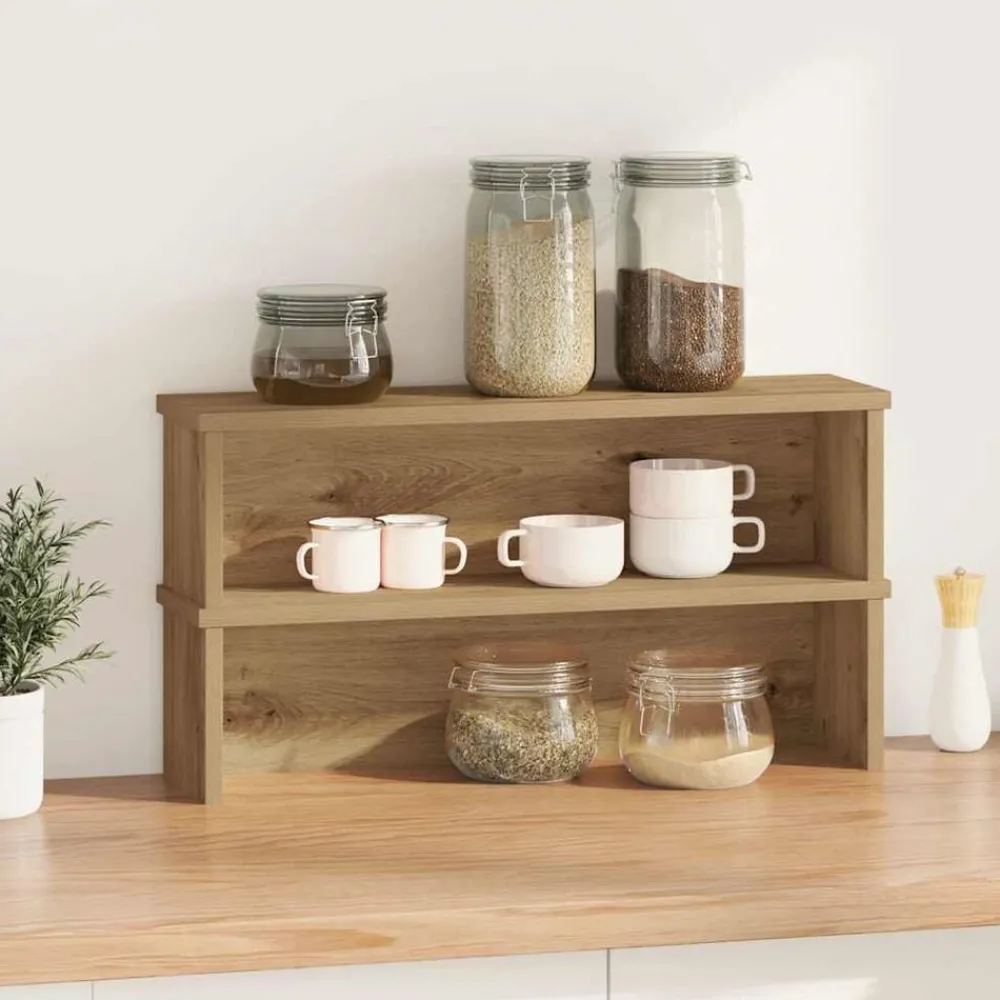 Arts De La Table & Arts Culinaires-vidaXL Étagères de cuisine empilables 2 pcs chêne artisanal 50x15x16cm chêne artisanal