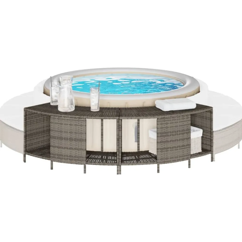 vidaXL Étagères de rangement pour spa 2 pcs résine tressée