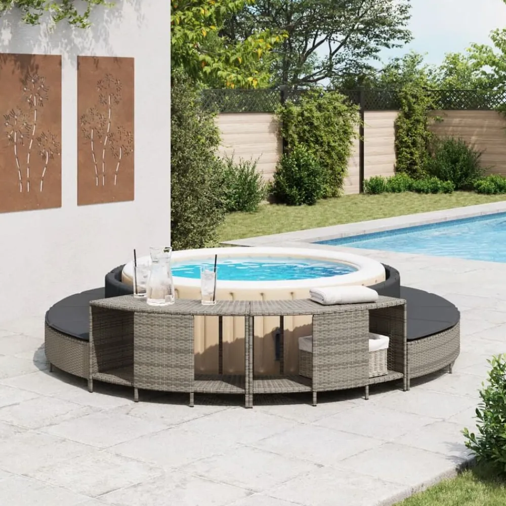 vidaXL Étagères de rangement pour spa 2 pcs résine tressée