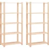 vidaXL Étagères de stockage 5 niveaux 2 pcs 80x38x170 cm Pin 250 kg