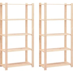 vidaXL Étagères de stockage 5 niveaux 2 pcs 80x38x170 cm Pin 250 kg
