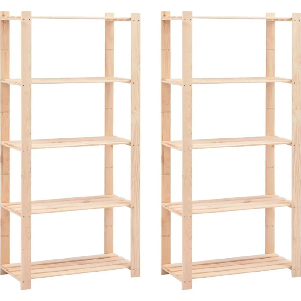 vidaXL Étagères de stockage 5 niveaux 2 pcs 80x38x170 cm Pin 250 kg