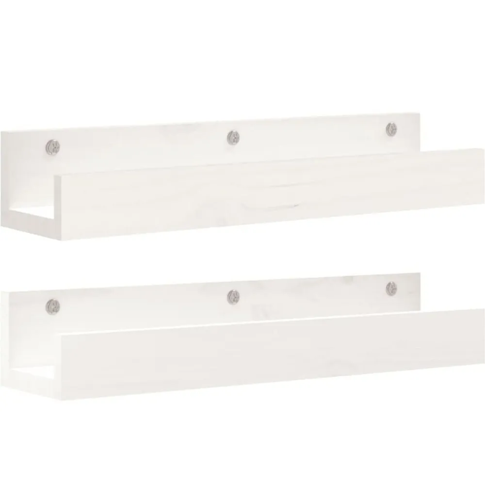 Étagères-vidaXL Étagères murales 2 pcs 50x12x9 cm Bois de pin massif Blanc