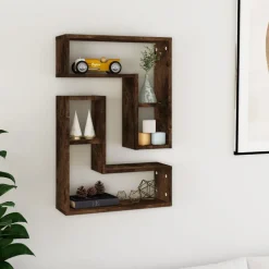vidaXL Étagères murales 2 pcs Chêne fumé 50x15x50 cm Bois d'ingénierie