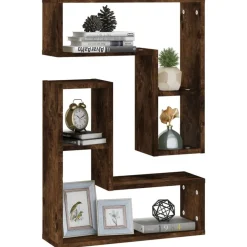 vidaXL Étagères murales 2 pcs Chêne fumé 50x15x50 cm Bois d'ingénierie