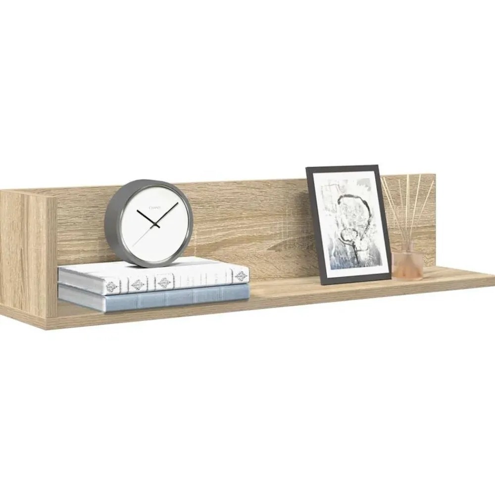 Étagères-vidaXL Étagères murales 2 pcs chêne sonoma 75x16,5x16,5 cm Ch&ecirc;ne sonoma