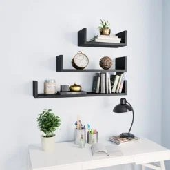 vidaXL Étagères murales 3 pcs Bois d'ingénierie