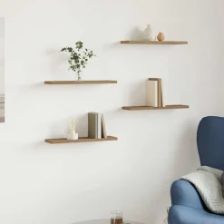 Étagères-vidaXL Étagères murales 4 pcs chêne artisanal 40x10x1,5 cm ch&ecirc;ne artisanal