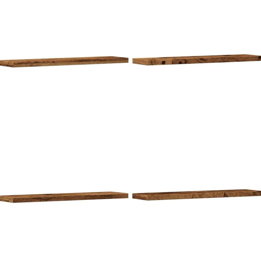 Étagères-vidaXL Étagères murales 4 pcs 40x10x1,5cm bois d'ingénierie Vieux bois