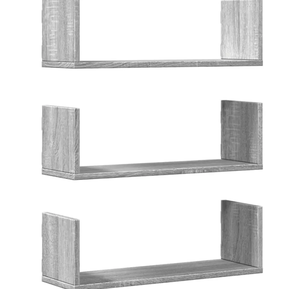 vidaXL Étagères murales 3 pcs 58x18x18 cm bois ingénierie