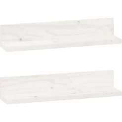 Étagères-vidaXL Étagères murales 2 pcs 50x11x9 cm Bois de pin massif Blanc