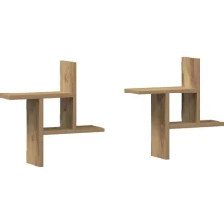 Étagères-vidaXL Étagères murales 2 pcs chêne artisanal bois d'ingénierie Ch&ecirc;ne