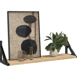 Étagères-vidaXL Étagères murales 2 pcs chêne sonoma 60x15x15,5 cm Ch&ecirc;ne sonoma