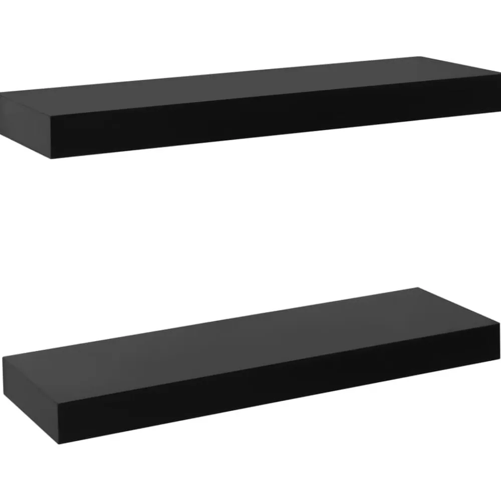vidaXL Étagères murales flottantes 2 pcs Noir 40x20x3,8 cm