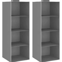 vidaXL Étagères suspendues de rangement 2 pcs 4 niveaux Tissu