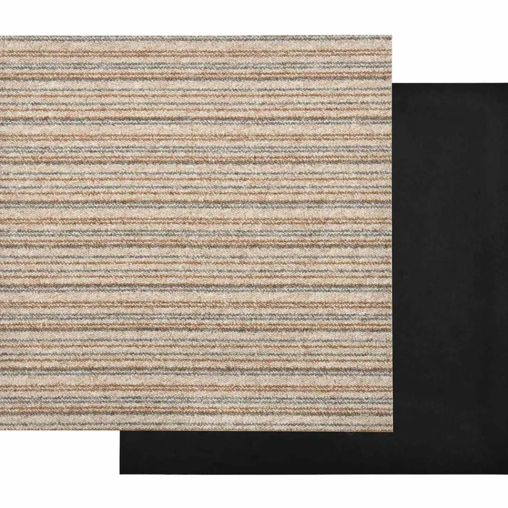 Matériaux De Construction-vidaXL Tapis 20 pcs 50 x 50 cm 100% Polypropylène Beige rayé