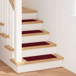 vidaXL Tapis Antidérapants pour Escaliers 15 pcs Bordeaux 60 x 25 cm