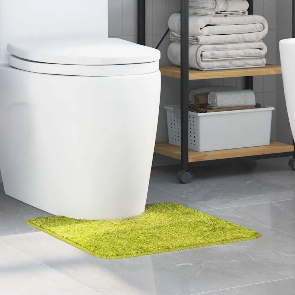 Accessoires De Salle De Bain-vidaXL Tapis de bain antidérapant avec découpe pour toilette Vert