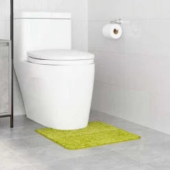 Accessoires De Salle De Bain-vidaXL Tapis de bain antidérapant avec découpe pour toilette Vert