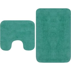 Accessoires De Salle De Bain-vidaXL Tapis de salle de bain 2 pcs Tissu Turquoise