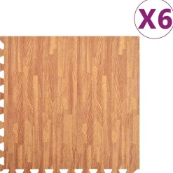 Entraînement & Fitness-vidaXL Tapis de sol 6 pcs Grain de bois 2,16㎡ Mousse EVA Marron