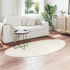 vidaXL Tapis de surface HUARTE Crème 80 x 150 cm Polyester
