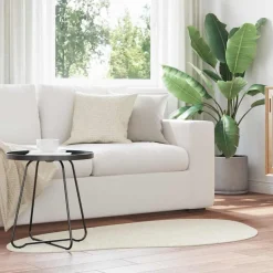 vidaXL Tapis de surface HUARTE Crème 80 x 150 cm Polyester