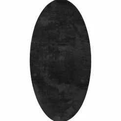 Décorations-vidaXL Tapis de surface ovale HUARTE 80 x 150 cm 100% Polyester Noir