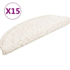 vidaXL Tapis d'escalier 15 pièces 56 x 17 x 3 cm Demi-rond