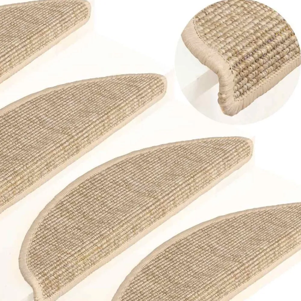 vidaXL Tapis d'escalier 15 pièces 56 x 17 x 3 cm Demi-rond