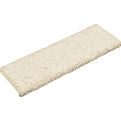Produits Ménagers-vidaXL Tapis d'escalier 15 pièces 65 x 21 x 4 cm Bord rectangulaire Blanc