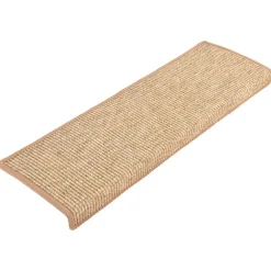 Produits Ménagers-vidaXL Tapis d'escalier 15 pièces 65 x 21 x 4 cm Bord rectangulaire Marron clair